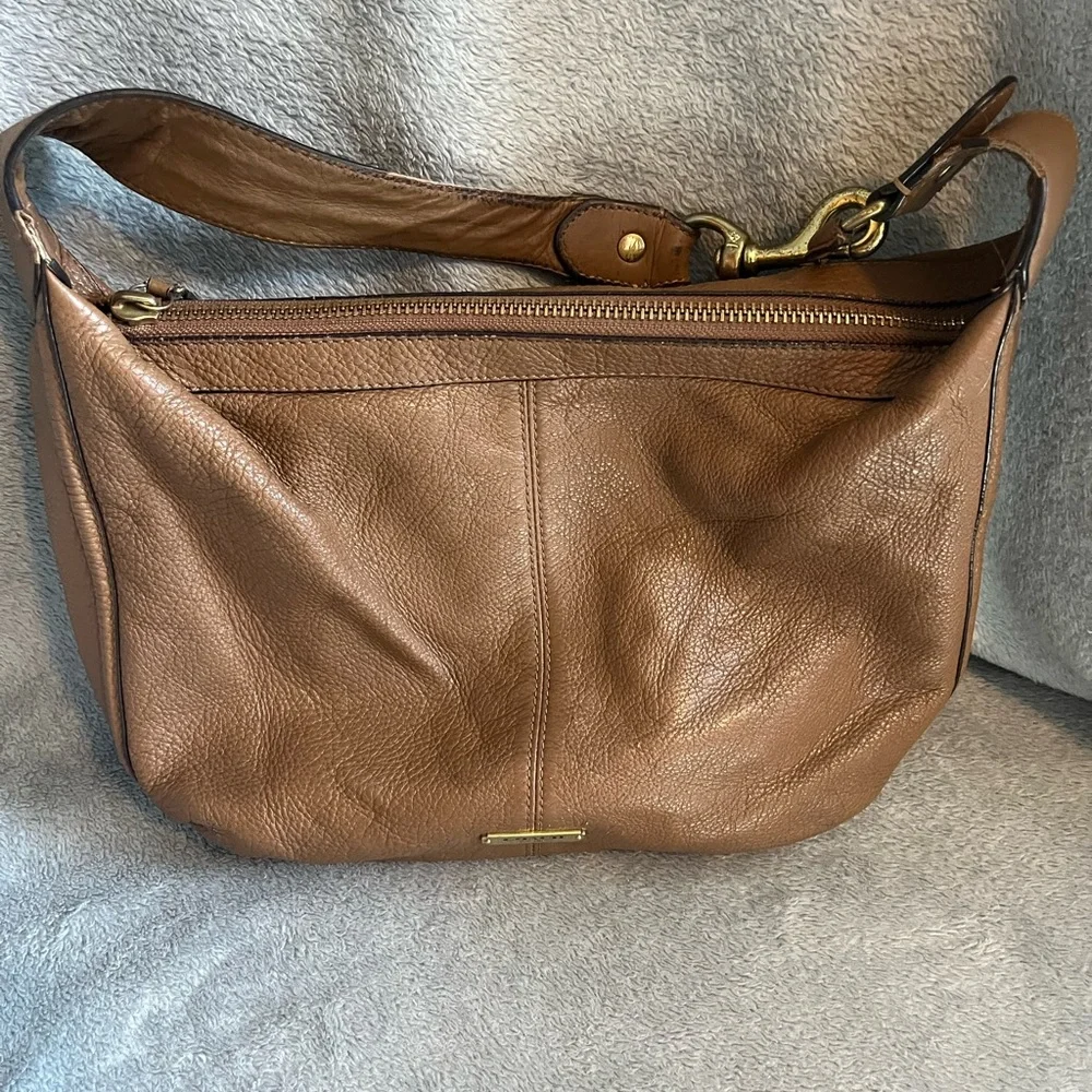 Coach Brown Leather Hobo Bag with Gold Hardware